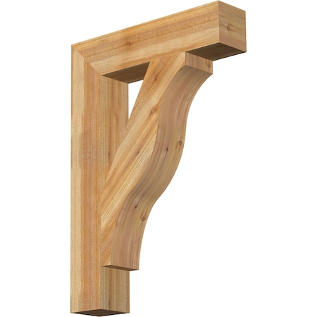 Ekena Millwork Funston Block Rough Sawn Bracket, Western Red Cedar, 6"W x 28"D x 40"H BKT06X28X40FST05RWR